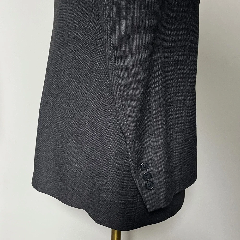 Johnny Carson Suit Mens 40R 34W Grey Glen Plaid Vintage 2-Button USA Made